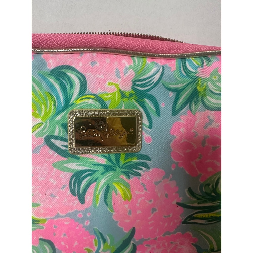 Lilly Pulitzer Large Case Organizer Pink Pineapple shake Print Zip Travel Pouch - Picture 3 of 9